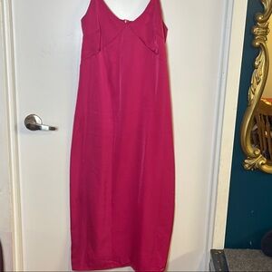💕 Morrsiday The Label Fuchsia Pink Slip Midi Dress | Size Small